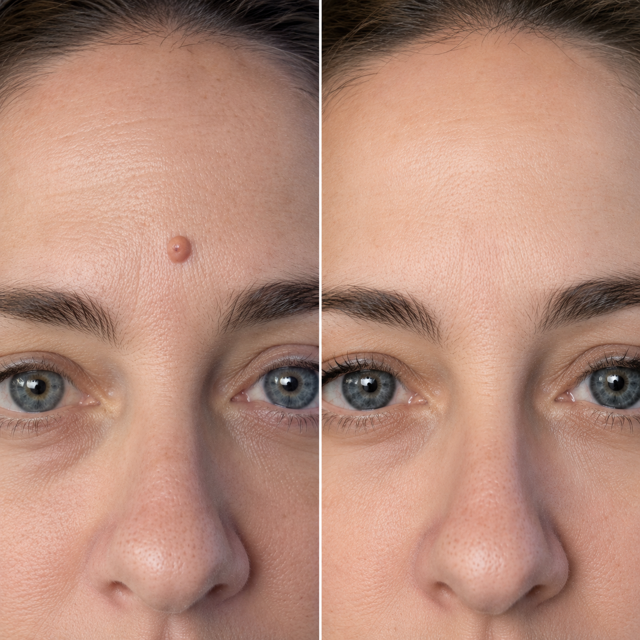 Punch Excision result, before and after