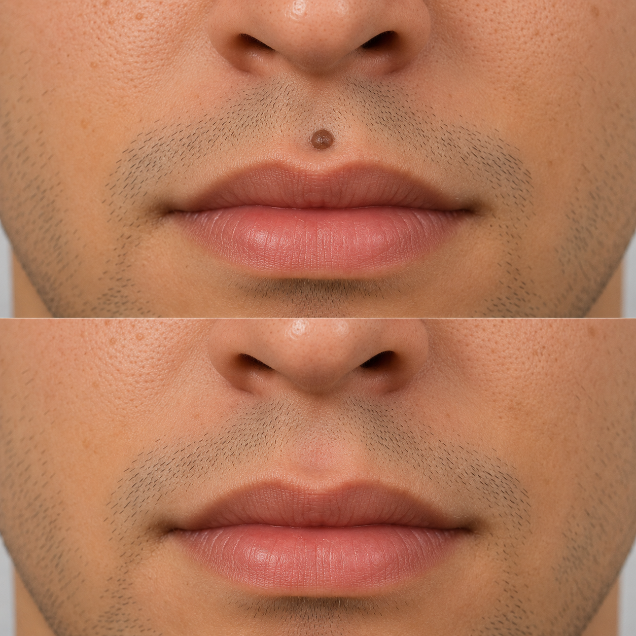 Shave Excision result, before and after