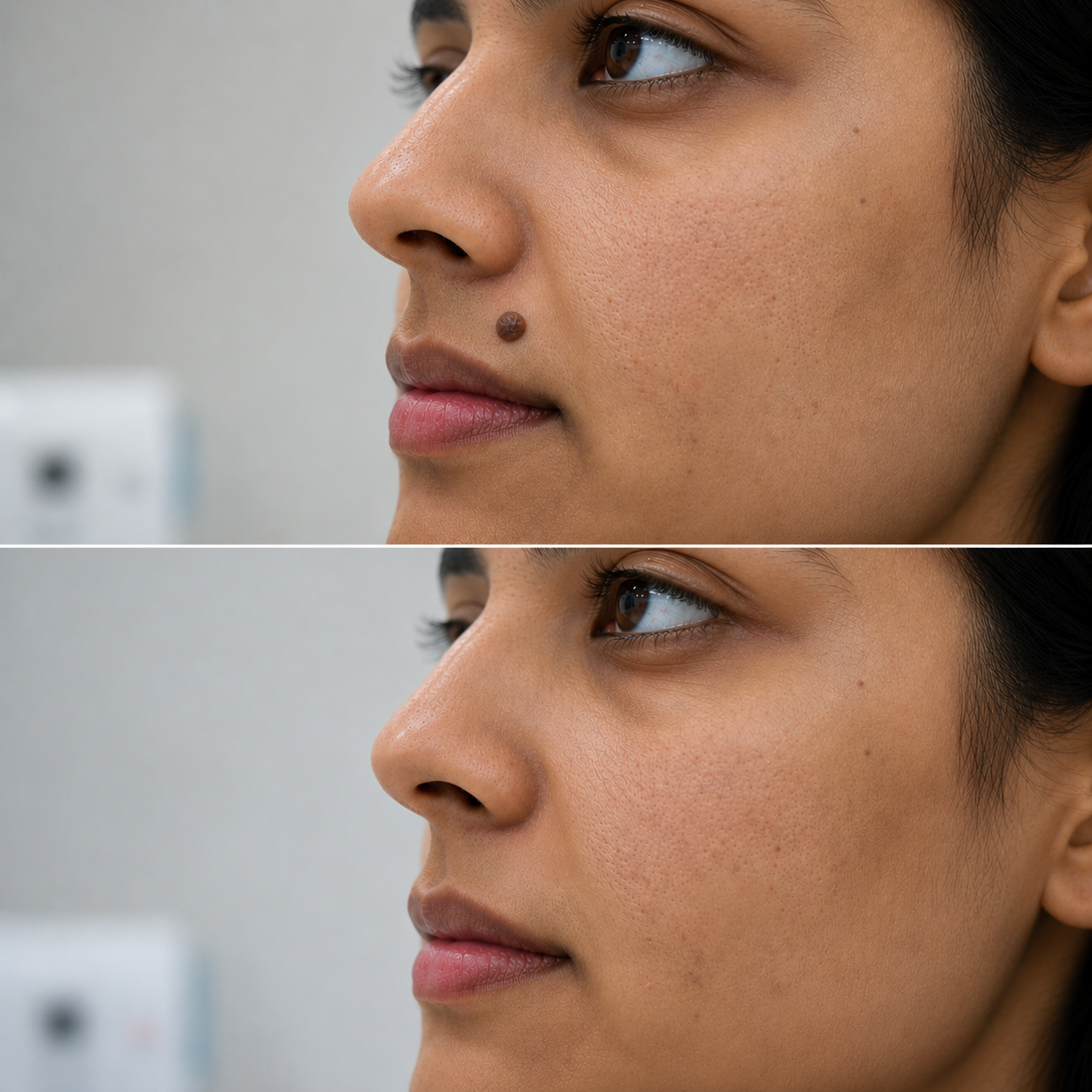 Shave Excision result, before and after