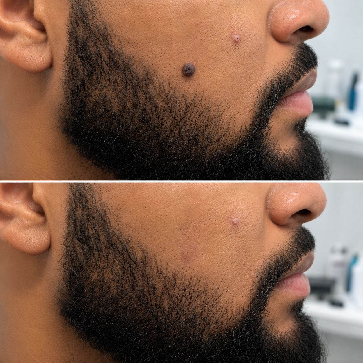 Laser Ablation result, before and after
